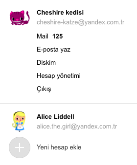 Servisin başlığındaki isme tıkladığınızda 3 kullanıcı adını içeren bir liste açılır.