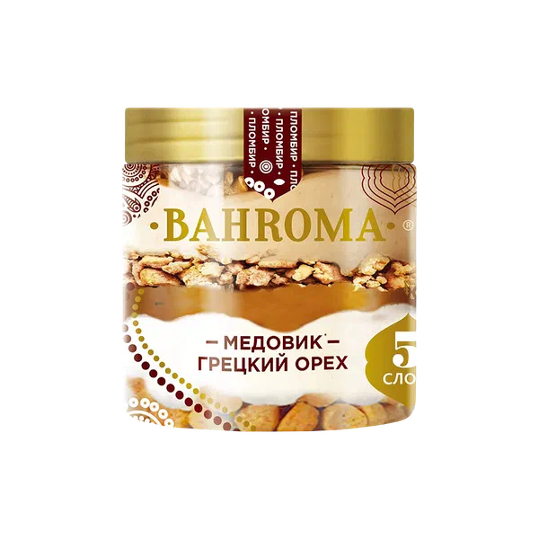 Мороженое Bahroma пломбир Медовик грецкий орех 320г