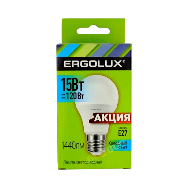 Лампочка св/диод Ergolux 15Вт Е27 ЭСТ РФ