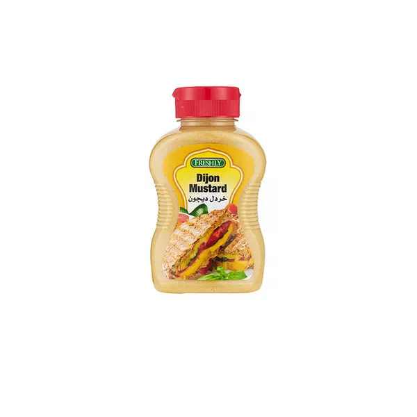 FRESHLY GREY DIJON SHARP MUSTARD PREMIUM SQUEEZE BOTTLE 9OZ