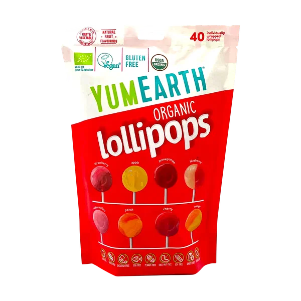 Леденцы YumEarth Organic Lollipops ассорти 240г