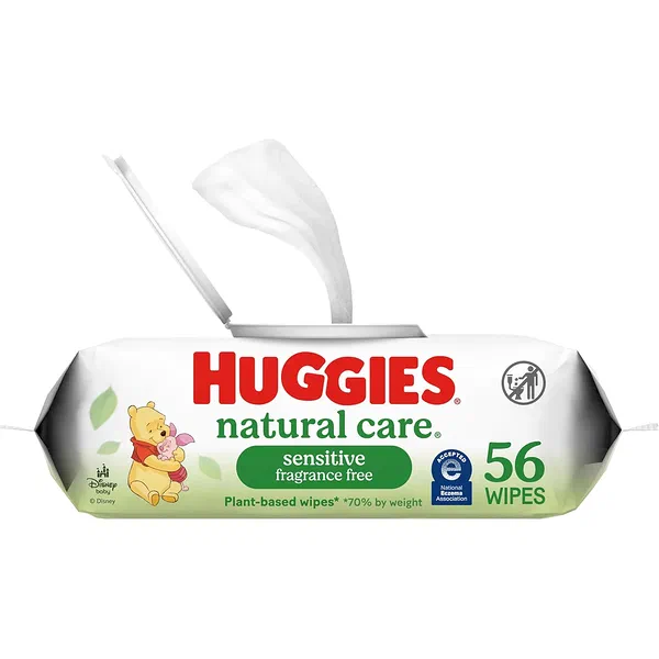 HUGGIES NATURAL CARE FRAGRANCE-FREE BABY WIPES 56-COUNT