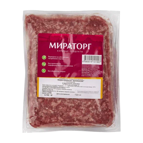 Фарш Мираторг Домашний куриный 750г в/у РЦ