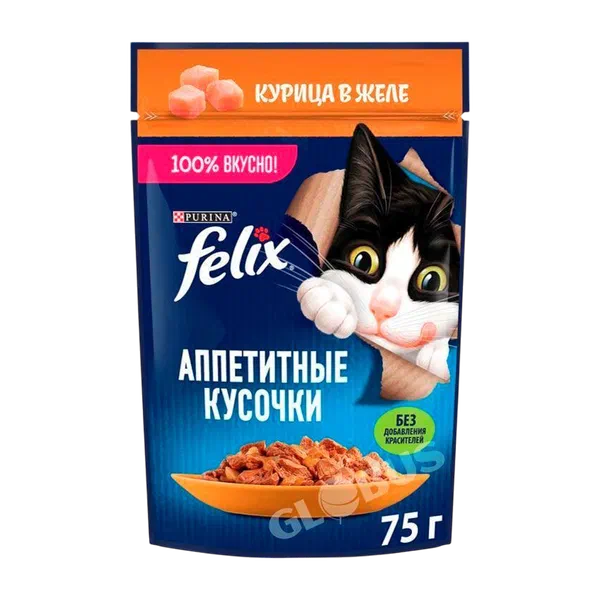Корм д/кошек Felix кур. в желе 75г