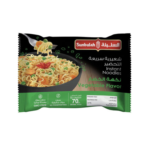 Sunbulah Instant Noodles Vegetable Flavor 70Gm