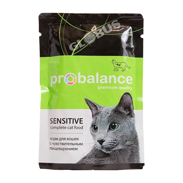 Корм д/кошек Pro Balance Sensitive чувств пищев 85г Велкорм
