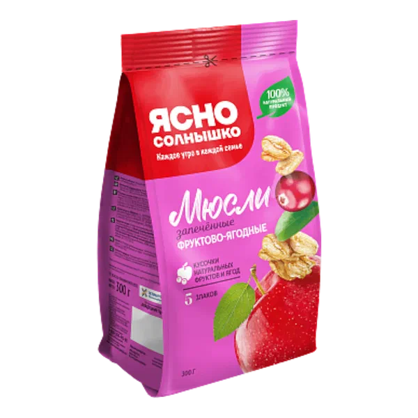Мюсли Ясно Солнышко запечен. фрукты/ягоды 300г