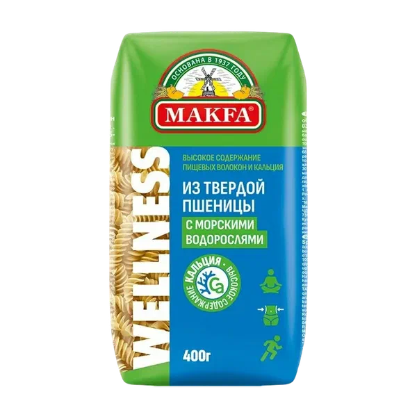 Макароны Макфа Wellness с водорослями спирали 400 г