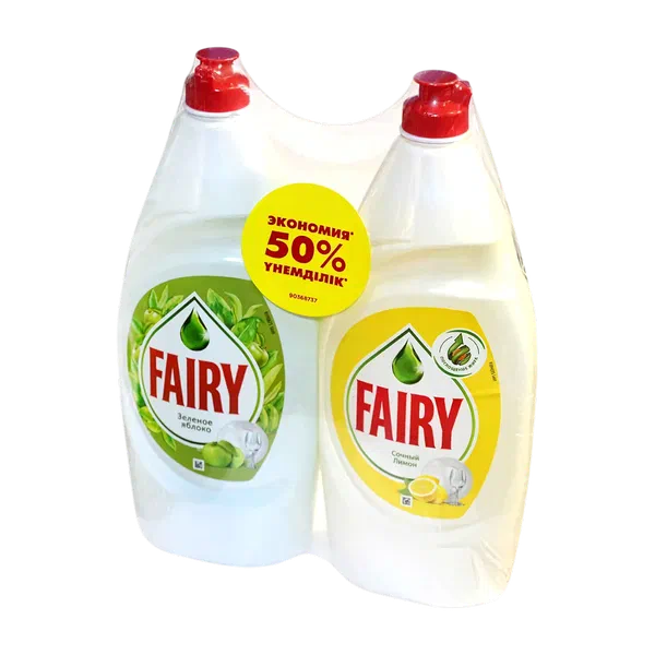 Средство д/мытья посуды P&G Fairy яблоко 900мл+Fairy лимон 900мл