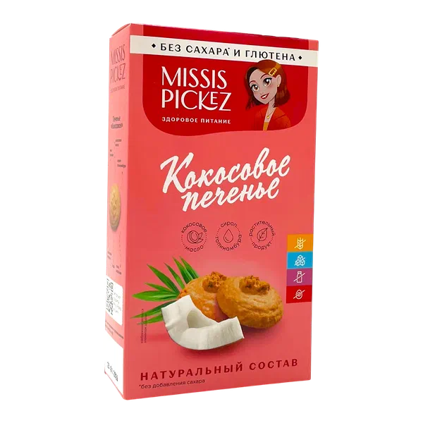 Missis Pickez кокос кантсыз глютенсиз печеньелер 100г