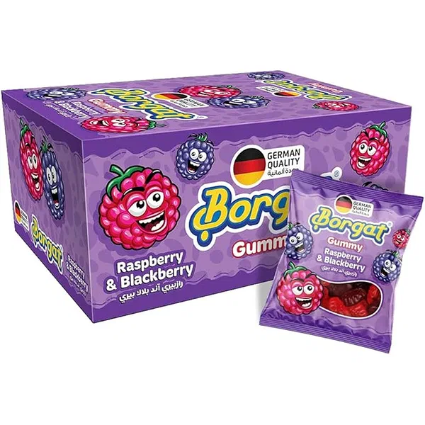 BORGAT GUMMY RASPBERRY AND BLACKBERRY FRUIT JELLIES 160G