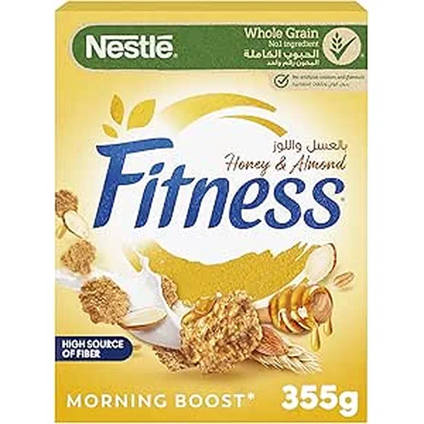 NESTLE FITNESS HONEY AND ALMOND TOASTED CEREAL FLAKES 355G