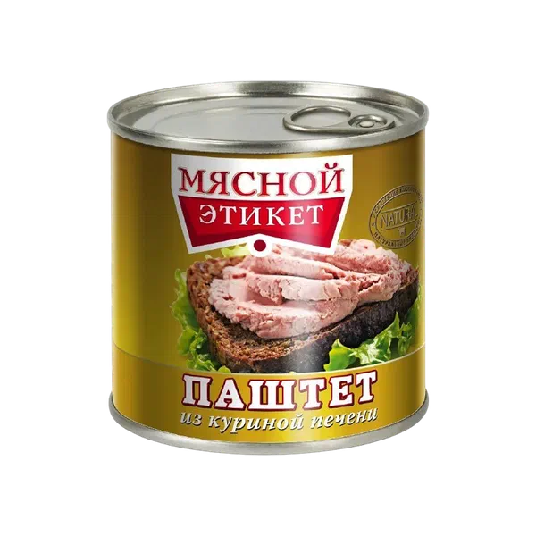 Мясной этикет тоок боорунан паштет 250г ж/б