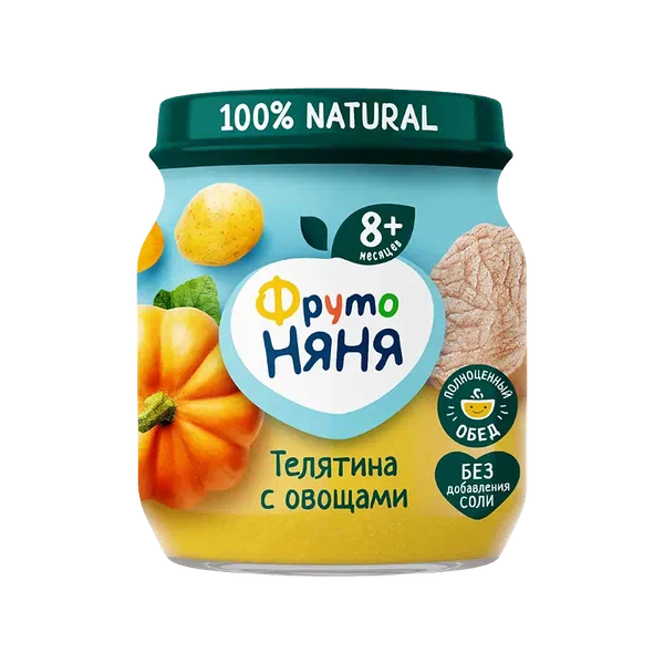 Пюре дет. Фруто Няня телятина с овощ.с 8мес 100г ст/б