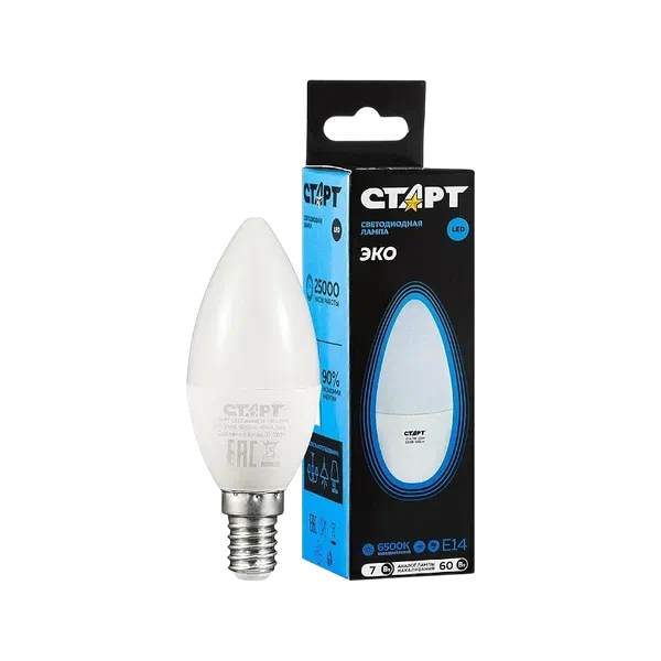 Старт ECO LED Candle 7W E14 6500К лампочкасы