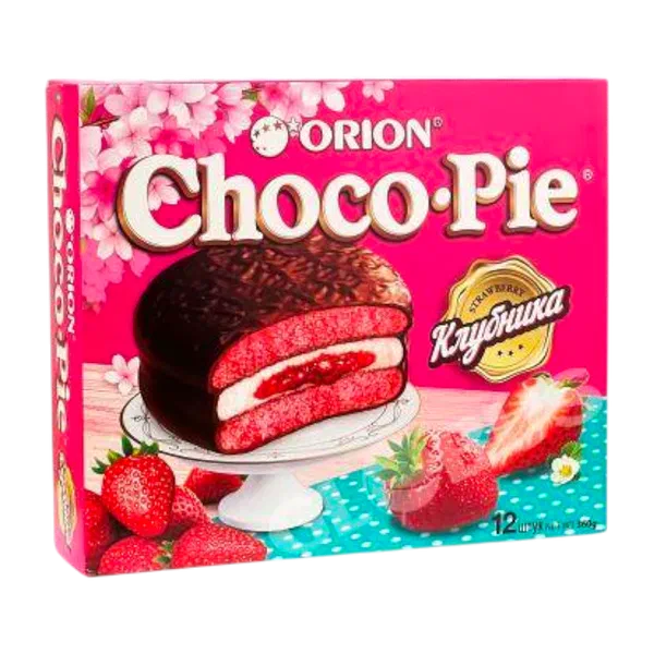 Печенье Orion Choco Pie клубника 12шт 360г
