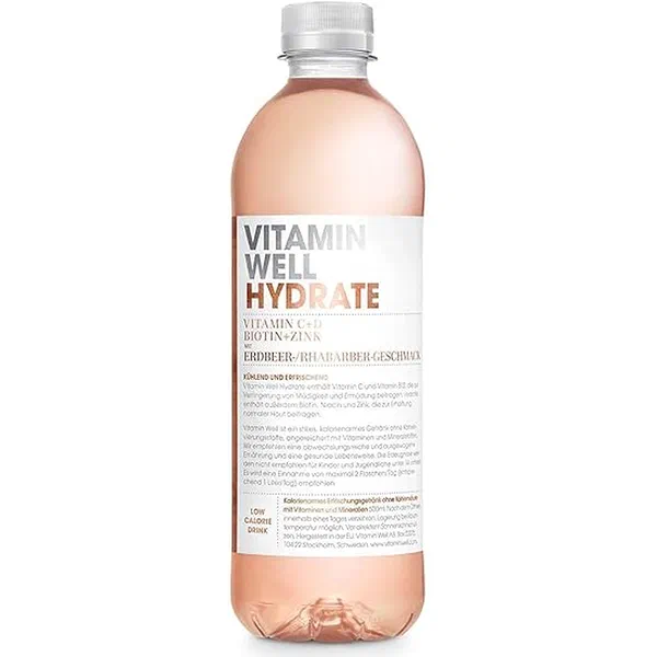VITAMIN WELL HYDRATE STRAWBERRY AND RHUBARB ENRICHED WATER 500ML