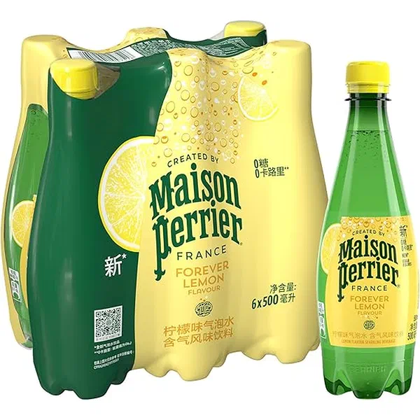 MAISON PERRIER LEMON FLAVORED SPARKLING NATURAL MINERAL WATER 500ML BOTTLE