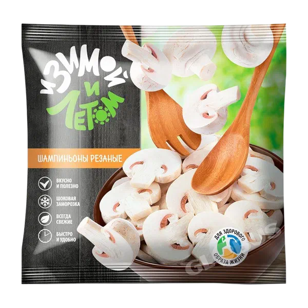 Грибы шампиньоны И зимой и летом рез. заморож. 400г РЦ