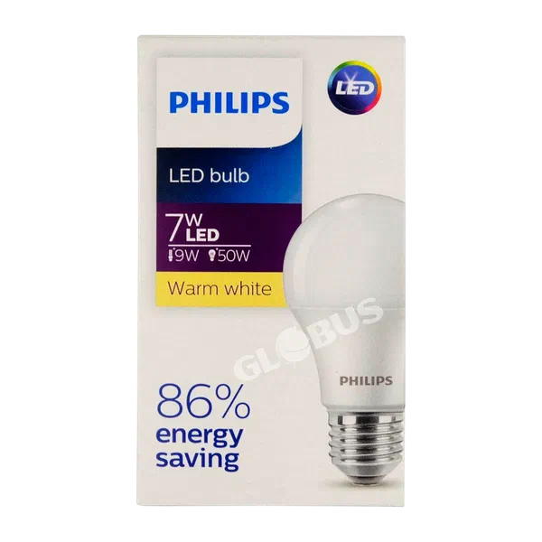 Лампочка св/диод Phillips LED Bulb HV ECO E27 7W 3000K