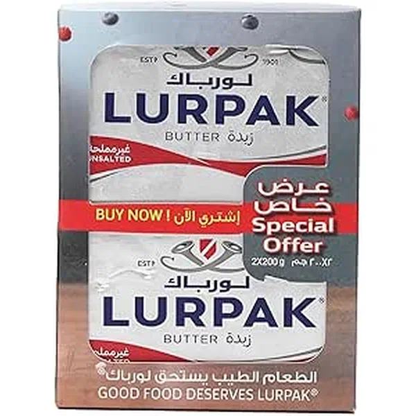 LURPAK SOFT UNSALTED BUTTER 200G - LURPAK SOFT UNSALTED BUTTER