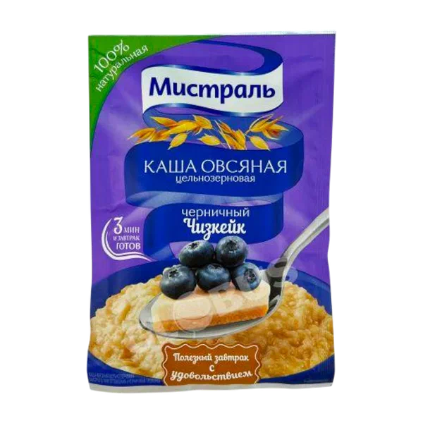 Каша Мистраль овсян чернич чизкейк 40г пак
