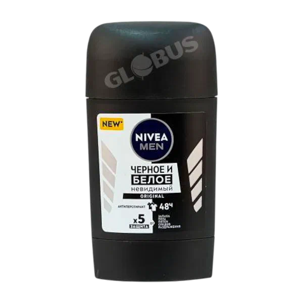 Дезодорант Nivea Men невидим черно-белый Original стик 50мл