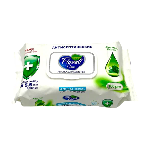 Салфетки влажн Flovell Premium Алое 100шт