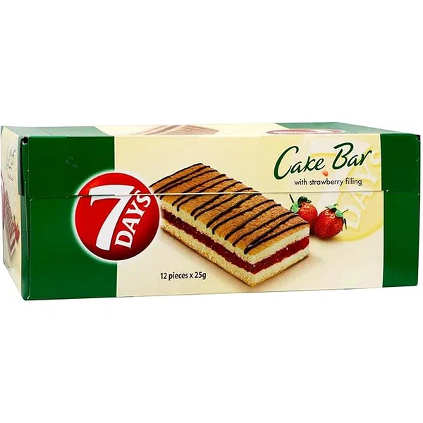 7DAYS CAKE STRAWBERRY 25G - STRAWBERRY CREAM FILLED CAKE