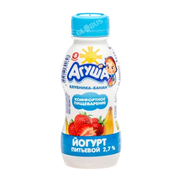 Агуша ичиле турган балдар йогурту клубн/банан 2,7% 180мл