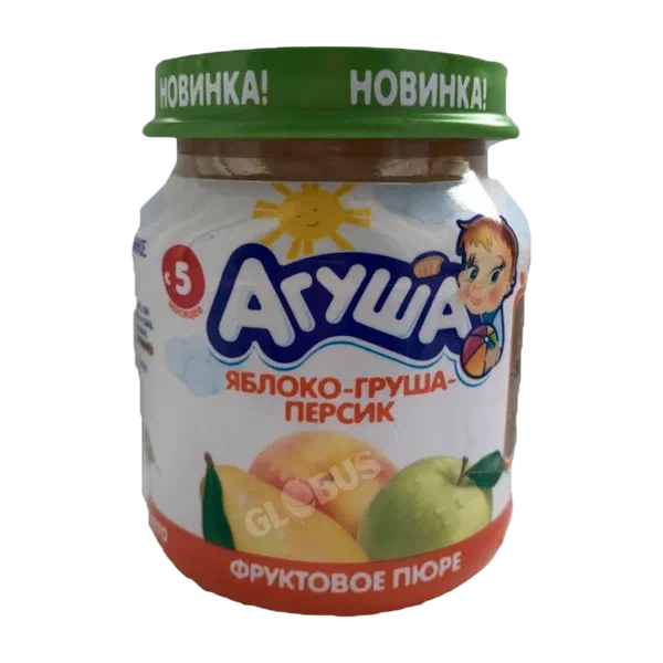 Пюре дет. Агуша фрукт ябл/груша/персик с 5 мес 100г ст/б ВБД
