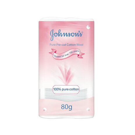 Johnson'S Pure Pre Cut Cotton Wool 80 Gm