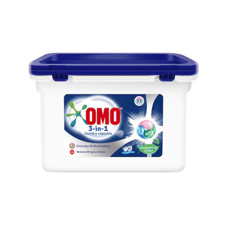 Omo 3-In-1 Laundry Capsules Eucalyptus 15Cap225Gm