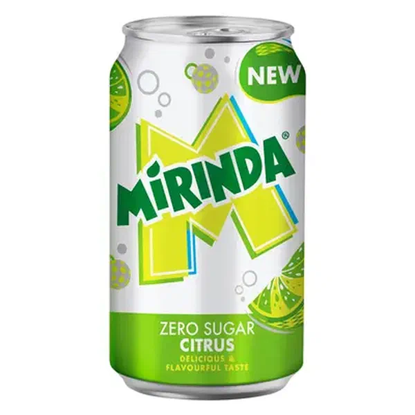 MIRINDA CITRUS ZERO SUGAR CARBONATED SOFT DRINK 325ML CAN