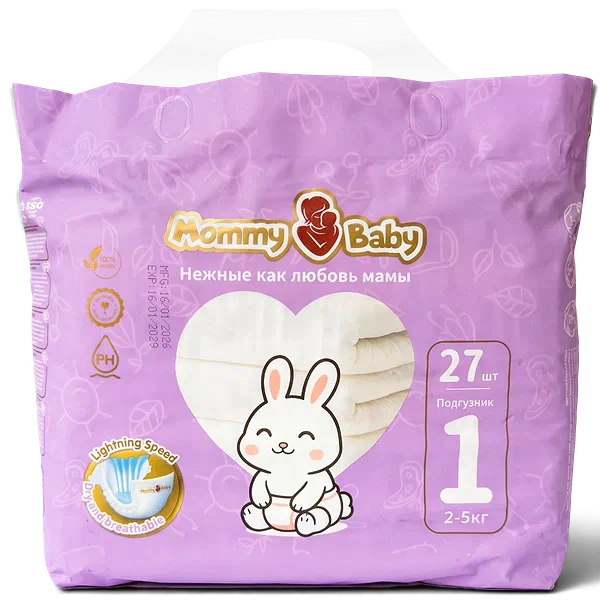 Подгузники детск Mommy Baby Премиум NB 2-5кг 27шт