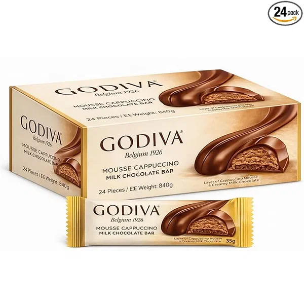 GODIVA CAPPUCCINO M-CHOCO 35GM - CAPPUCCINO MILK CHOCOLATE GODIVA BAR