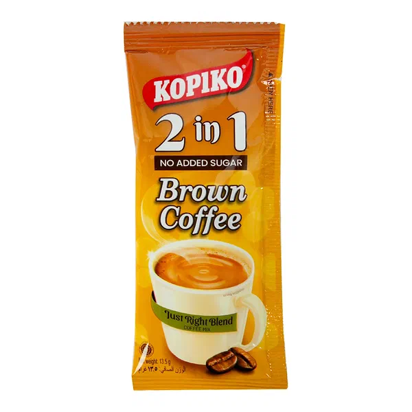 KOPIKO 2-IN-1 BROWN COFFEE WITH NATURAL PALM SUGAR 13.5G