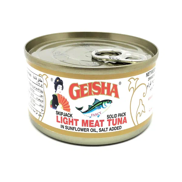 GEISHA PREMIUM LIGHT MEAT TUNA IN OIL 185G STANDARD CAN