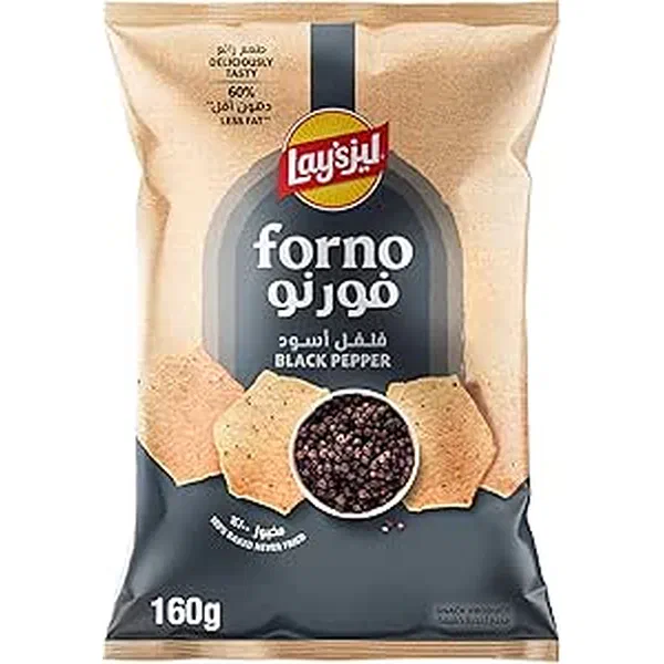 LAYS FORNO BLACK PEPPER SEASONED BAKED POTATO CHIPS 160G