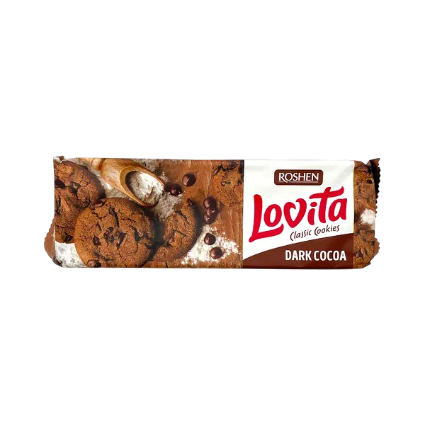 Печенье Roshen Lovita Classic cookies какао глазурь 150г
