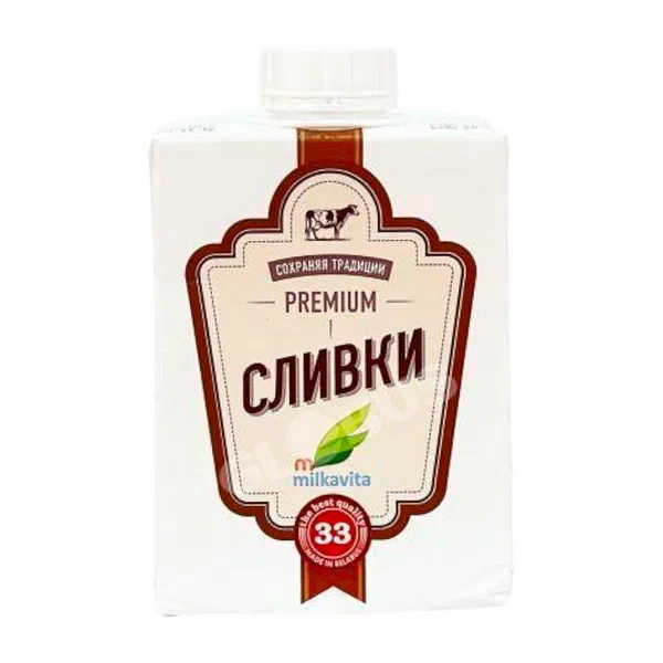 Сливки Milkavita ультрапаст. 33% 500г т/п