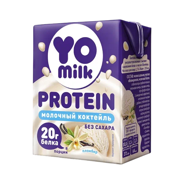 YoMilk Ptotein балмуздак даамы менен 1,5% коктейли 200мл