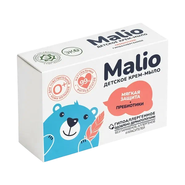 Крем-мыло Малио мягкая защита твердое детск 90г