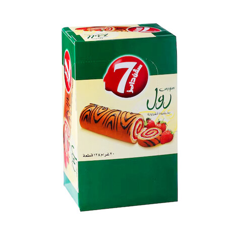 سفن دي سويس رول جم20بالفراولة  X12