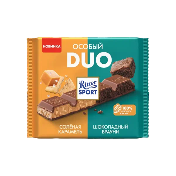 Ritter Sport DUO сүт карамель шоколады 218г