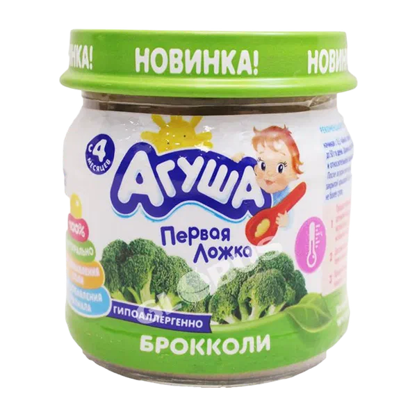 Пюре дет. Агуша овощн. брокколи с 4мес 80г ст/б ВБД