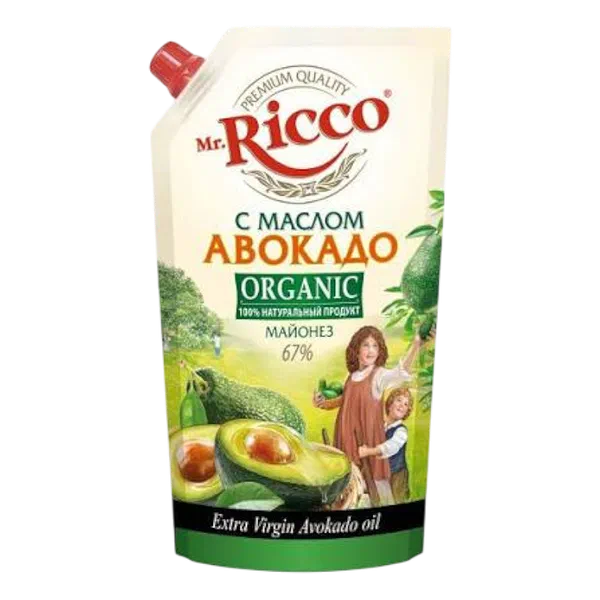 Майонез Mr. Ricco с маслом авокадо 67% 375г