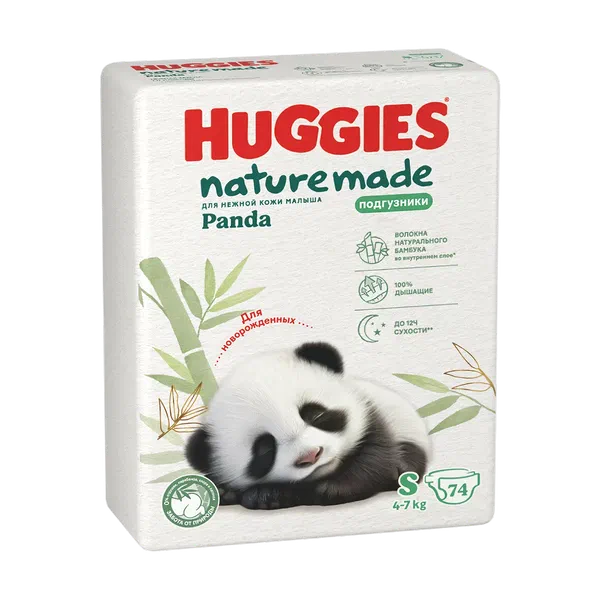 Подгузники детск Huggies Panda 2 (4-7кг) 74шт