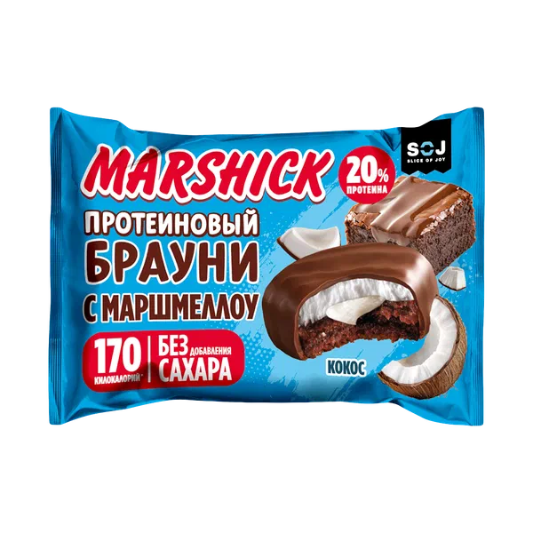 Печенье Marshick брауни протеиновое глазир б/с 53г