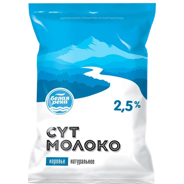 Молоко Белая Река 2,5% 1000г ф/п